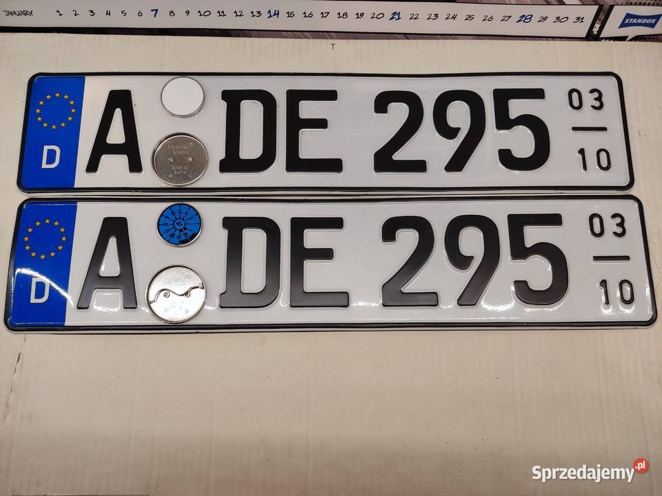 Tablica rejestracyjna Niemcy 2 sztuki ADE295