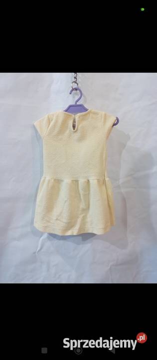 Sukienka frotte strukturalna ZARA BabyGirl 1824 żółty/złoty Zwierzyniec