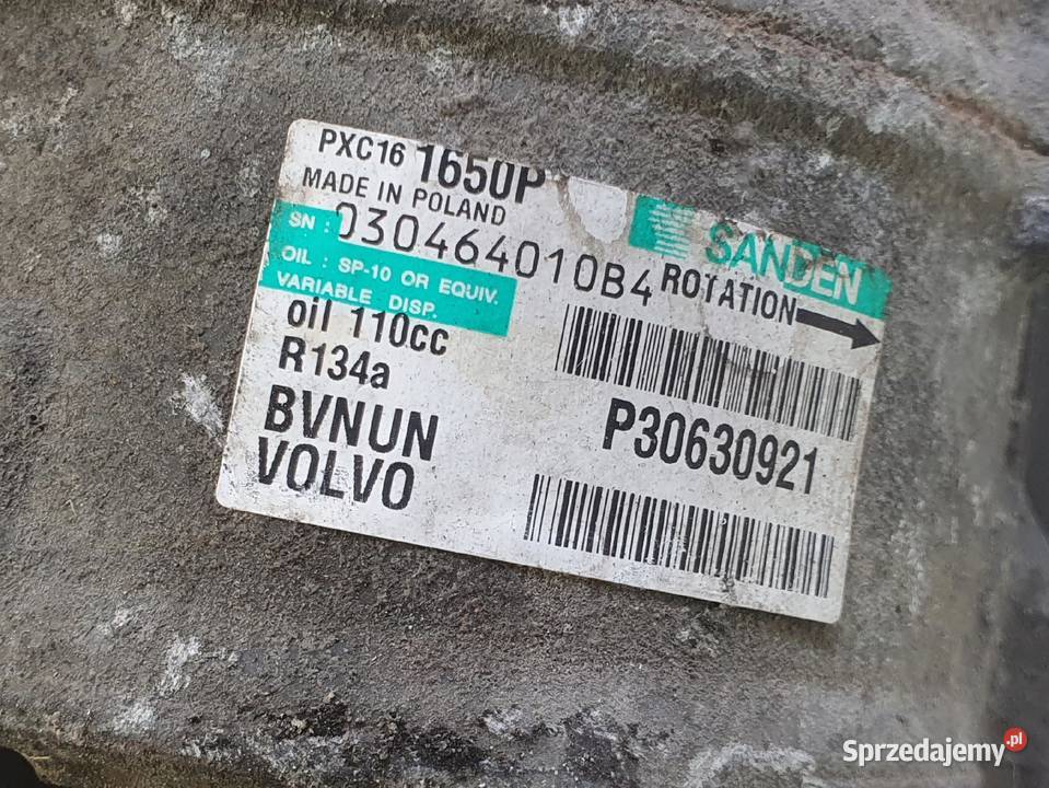 SPRĘŻARKA KLIMATYZACJI Volvo V70 III S80 II 24 lubelskie Chełm