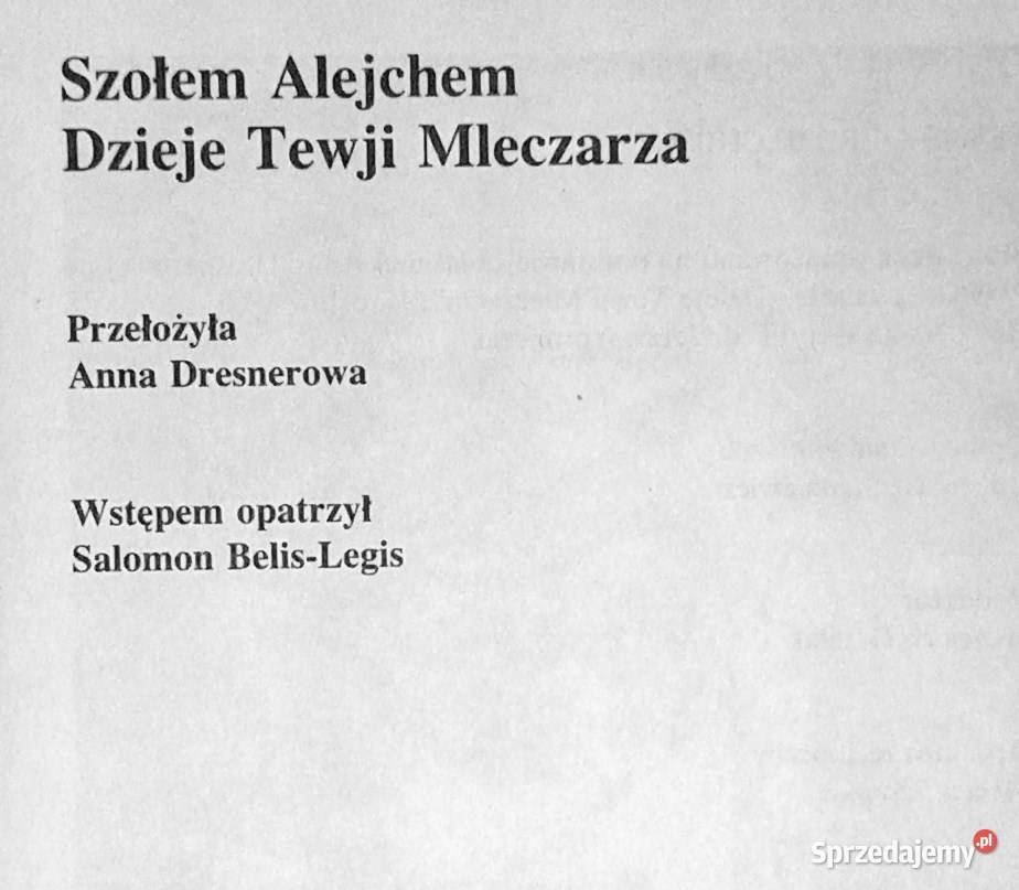 Dzieje Tewji Mleczarza Szolem Alejchem Pozostałe