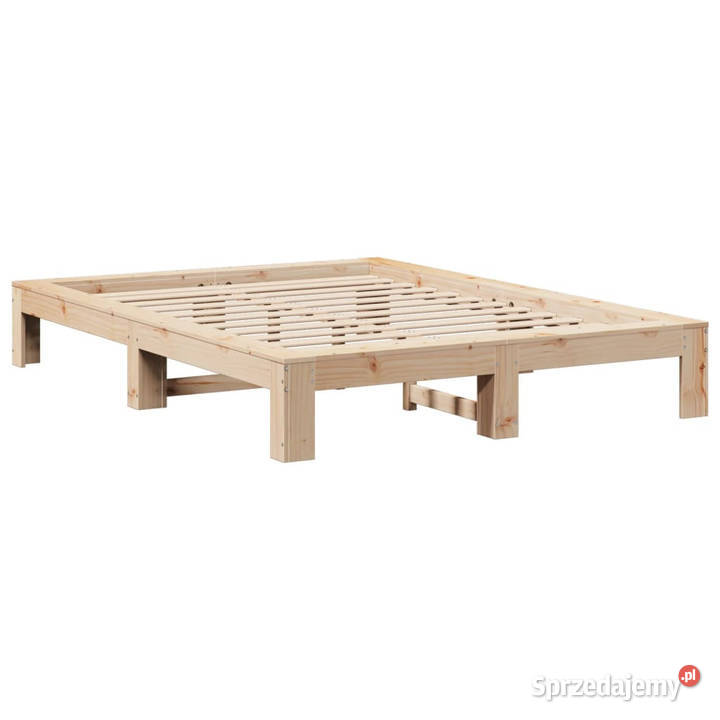 Rama łóżka bez materaca lite drewno sosnowe 221cm mazowieckie