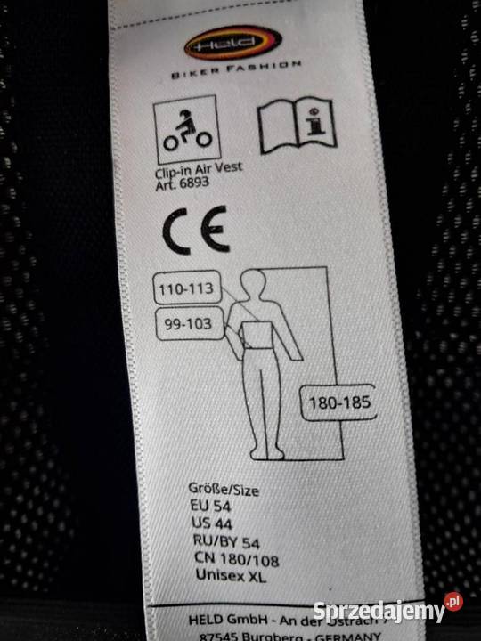 Kamizelka airbag Held Air Vest nieużywana Gdańsk