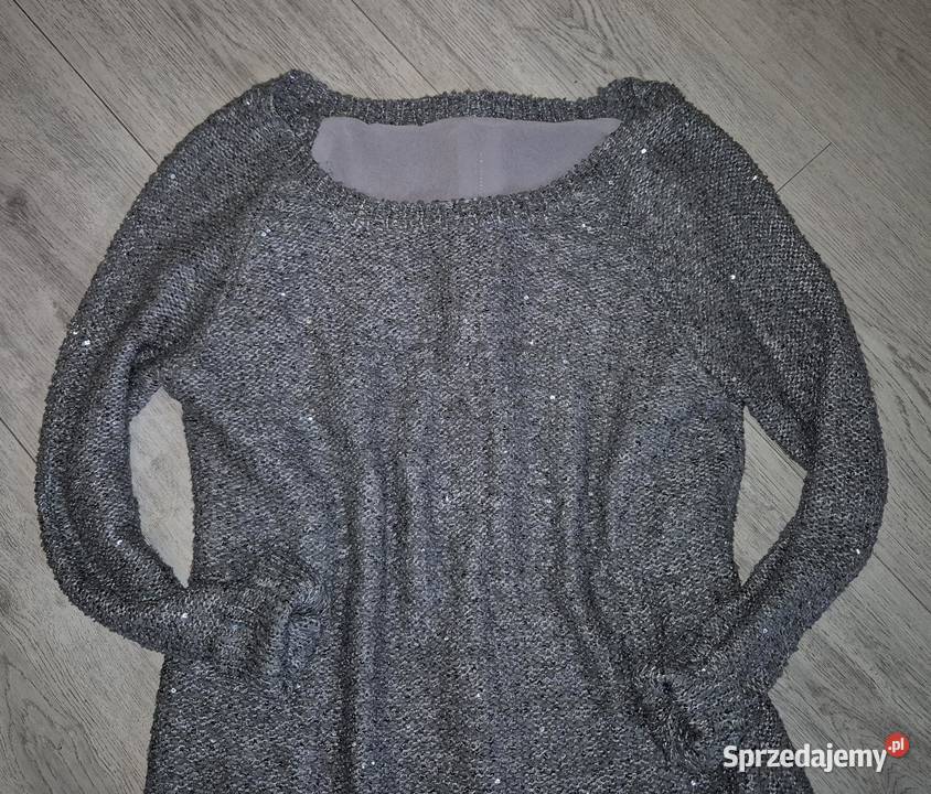 Sweter damski srebrna nitka 38M