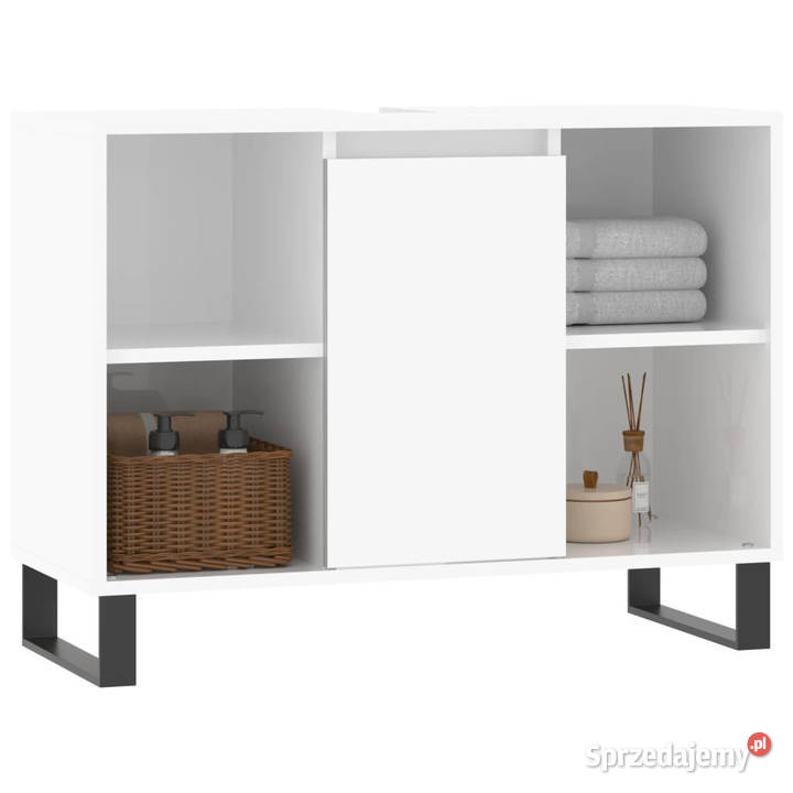 Szafka łazienkowa biała z połyskiem 80x33x60 mazowieckie