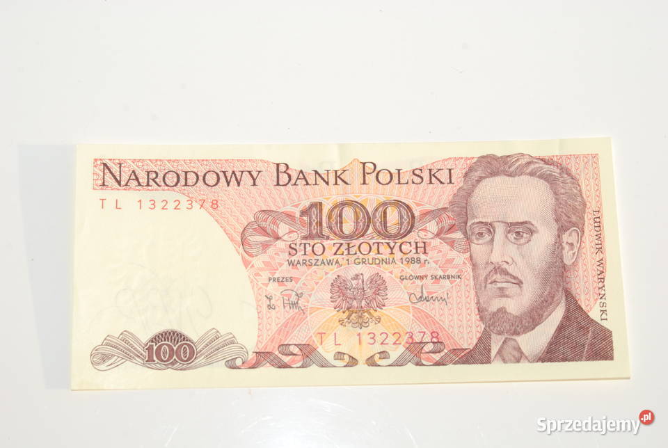 Stary banknot 100 złotych Waryński 1988 antyk Pozostałe Cieszyn
