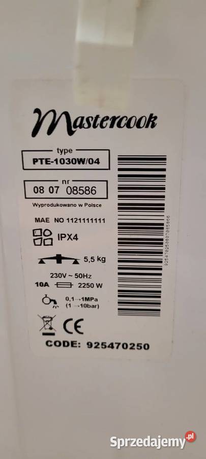 Pralka sprawna Mastercook PTE1030W