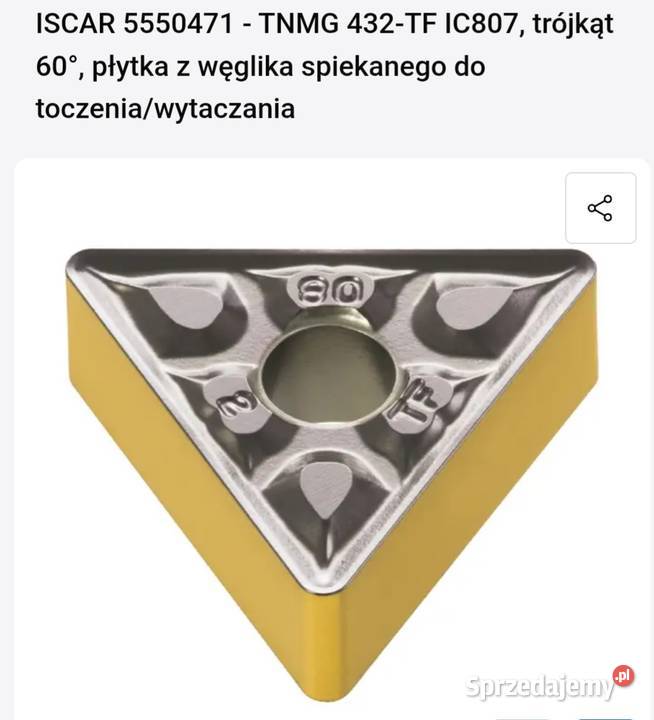 Plytka tokarska TNMG 432 IC 807 Kraków