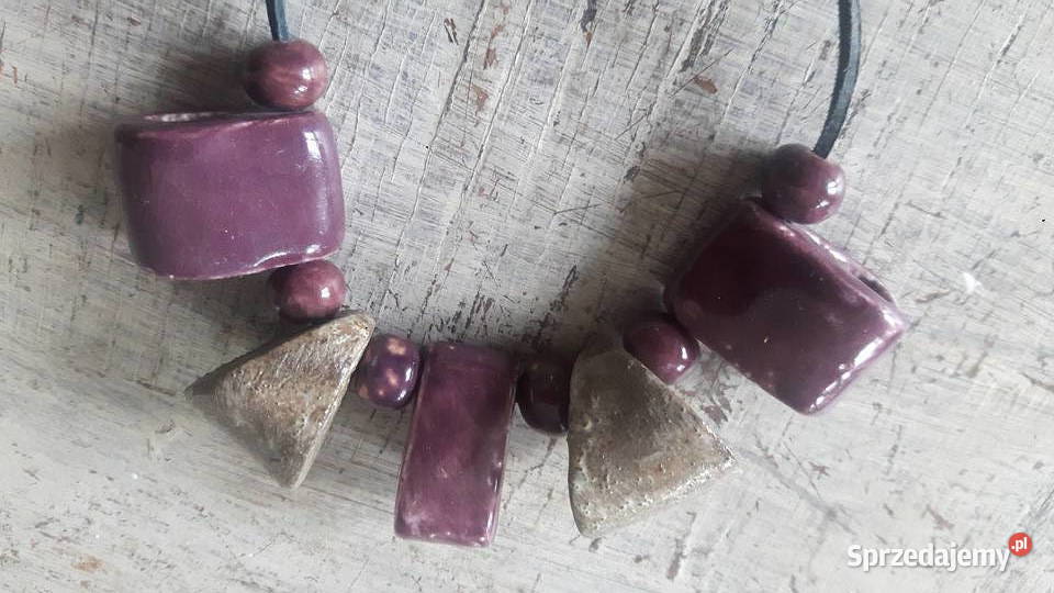 Naszyjnik ceramiczny ręcznie wykonany Otwock