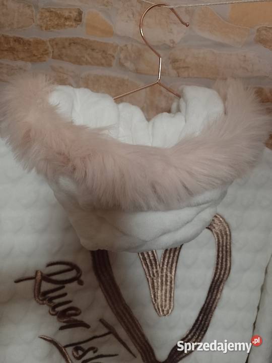 XSS RIVER ISLAND Futrzany szlafrok z kapturem z długi