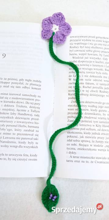 Zakładka do książki wykonana na szydełku Łask sprzedam
