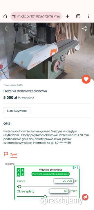 Frezarka dolnowrzecionwa Legnickie Pole