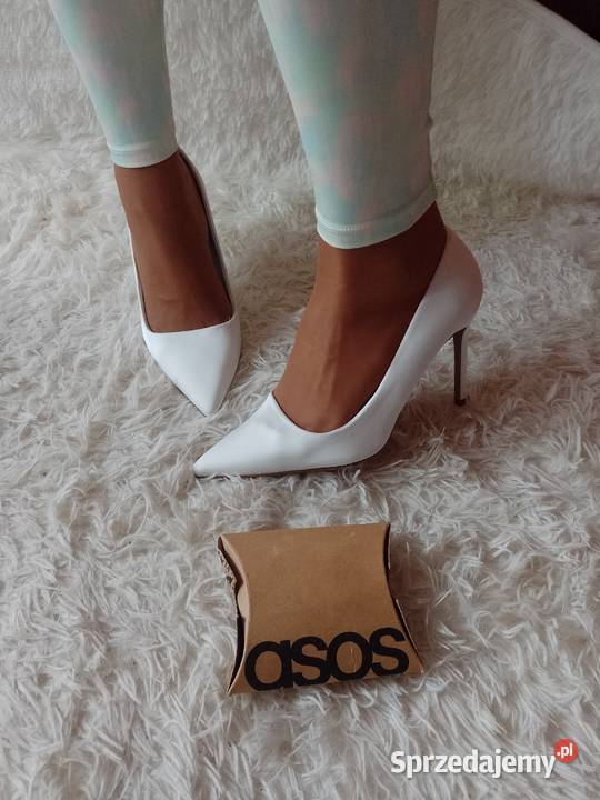 40 ASOS Design Białe czółenka Szpilki z Londynu Kraków sprzedam