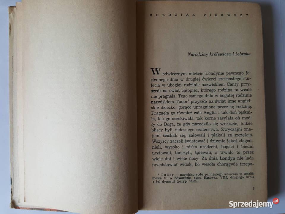 KSIĄŻKA młodzieży Królewicz i żebrak M Twain Złotniki