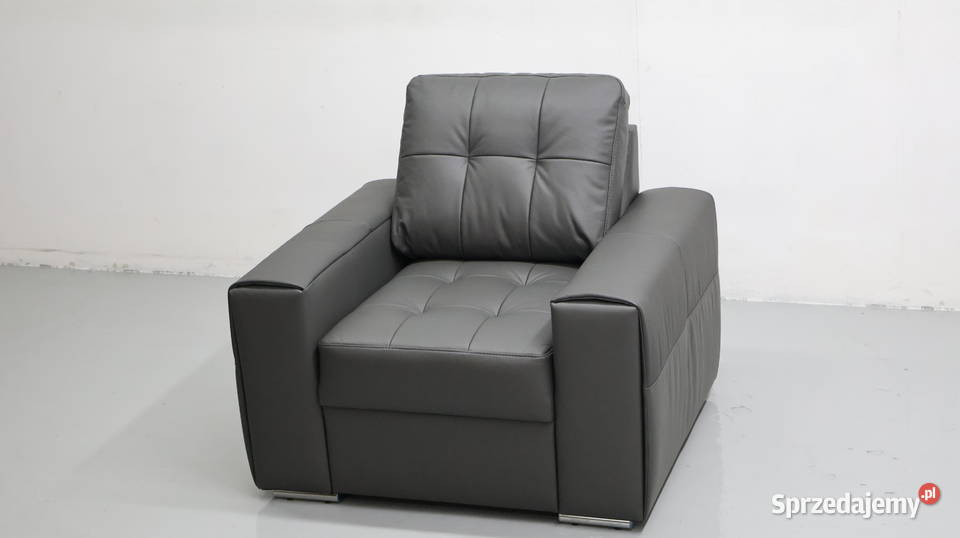 FOTEL SKÓRA naturalna MADRAS 6492 popielata Poznań