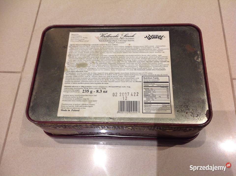 Puszka Blaszana Czekoladkach WAWEL Królewski