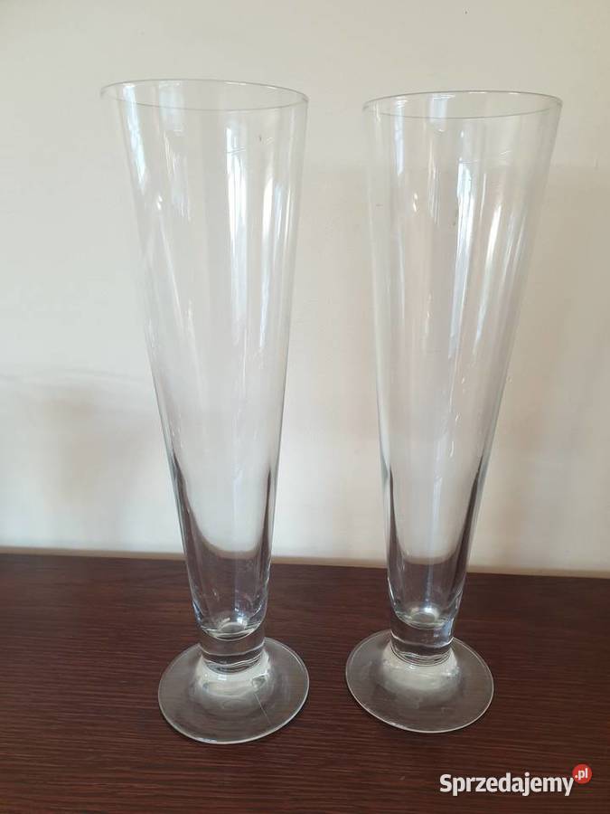 Dwa wysokie szklane kielichy 28 mazowieckie Radom