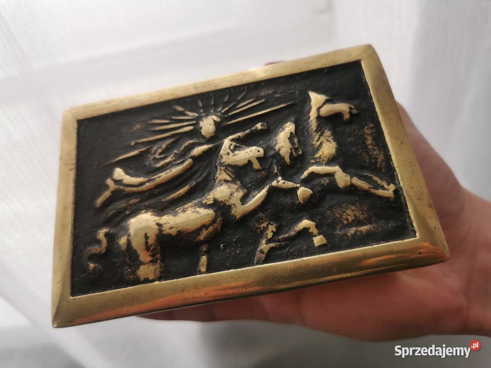 Solidna mosiężna szkatułka 816 g szkatuła na sprzedam