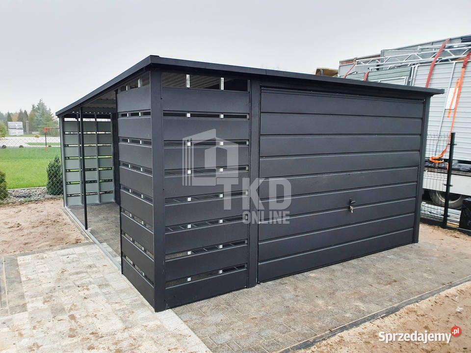 Garaż Blaszany 3x6 wiata Brama Antracyt TKD83 18m2 Sprzedaż Iława