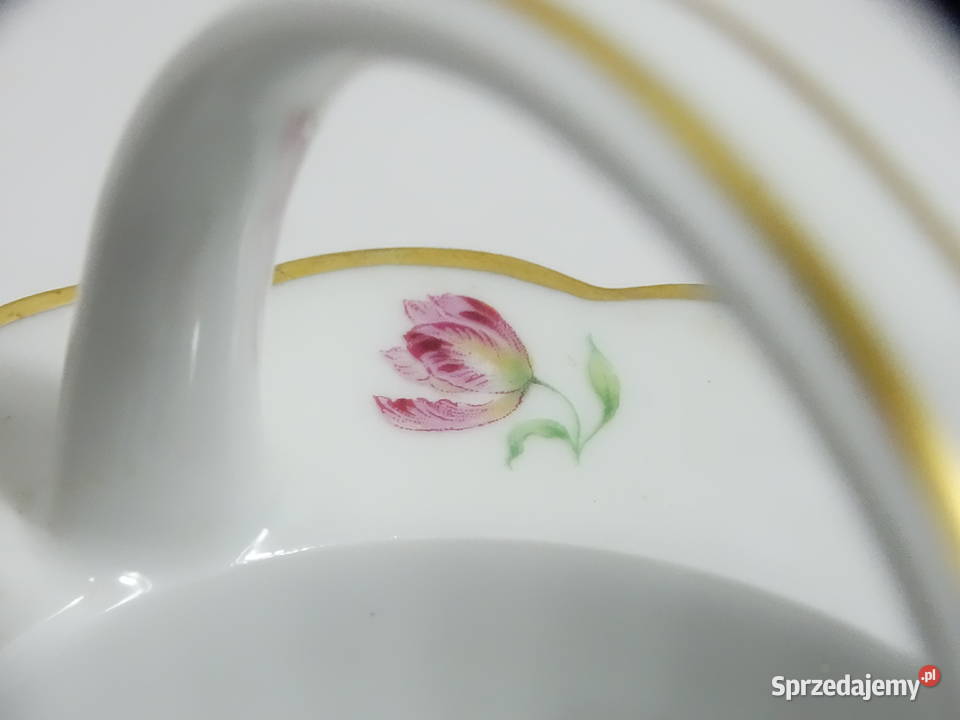 Porcelainowy koszyczek miseczka z uchem Bavaria Biłgoraj