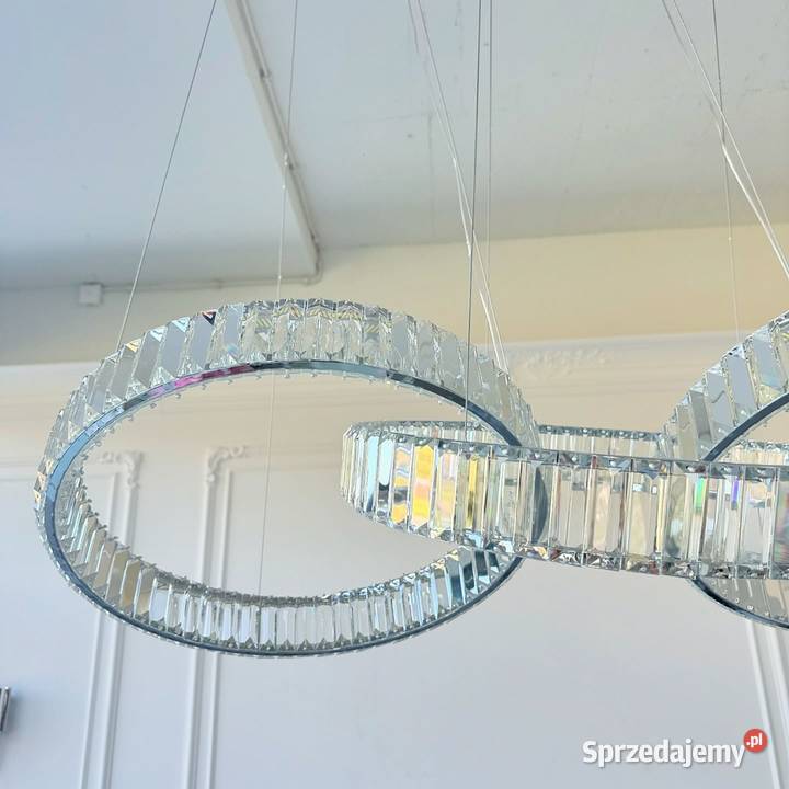 Żyrandol ECLIPSE Srebrny Lampa Wisząca Podłużna Warszawa