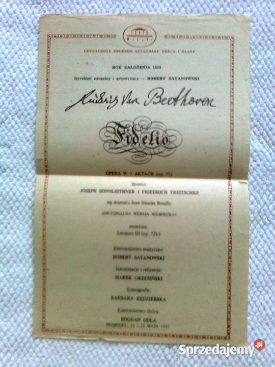 FIDELIO Bethovena Opera Narodowa1985 w Warszawie mazowieckie Warszawa