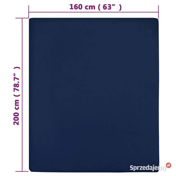 Prześcieradła 2 granatowe 160x200 dżersej Warszawa