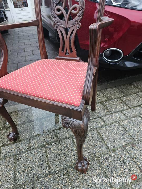Pięknie zdobiony fotel klasyczny fotel ANGIELSKI Pszczyna sprzedam
