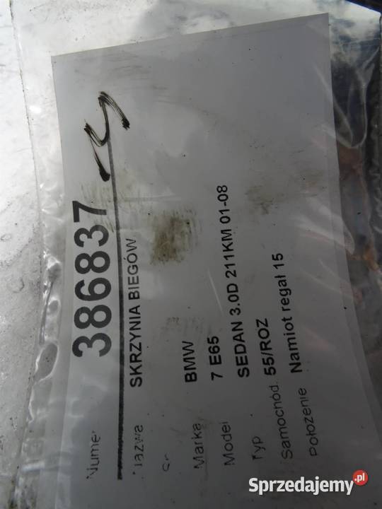 SKRZYNIA BIEGÓW BMW E65 6HP26 30 211 0109 podkarpackie