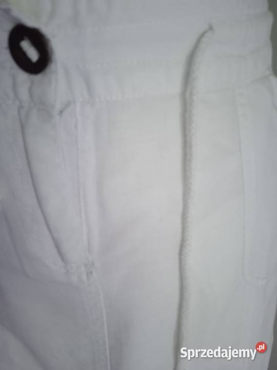 SPÓDNICZKA Z BIAŁEGO LNU DENIM CO r 42 Spódnice i sukienki