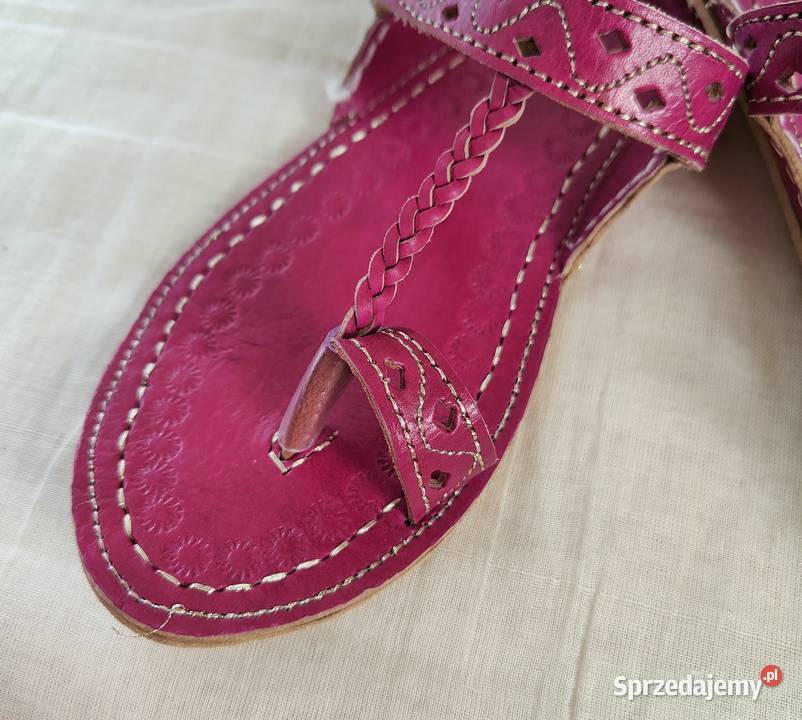 Skórzane japonki kohalpuri 40 fiolet orientalne skóra Szczecin