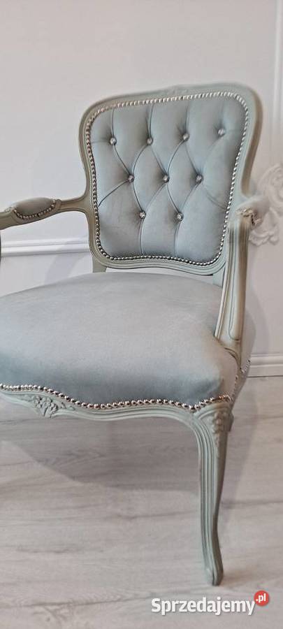 Stylowa pufa podnóżek fotel Ludwik Ludwikowska 34cm