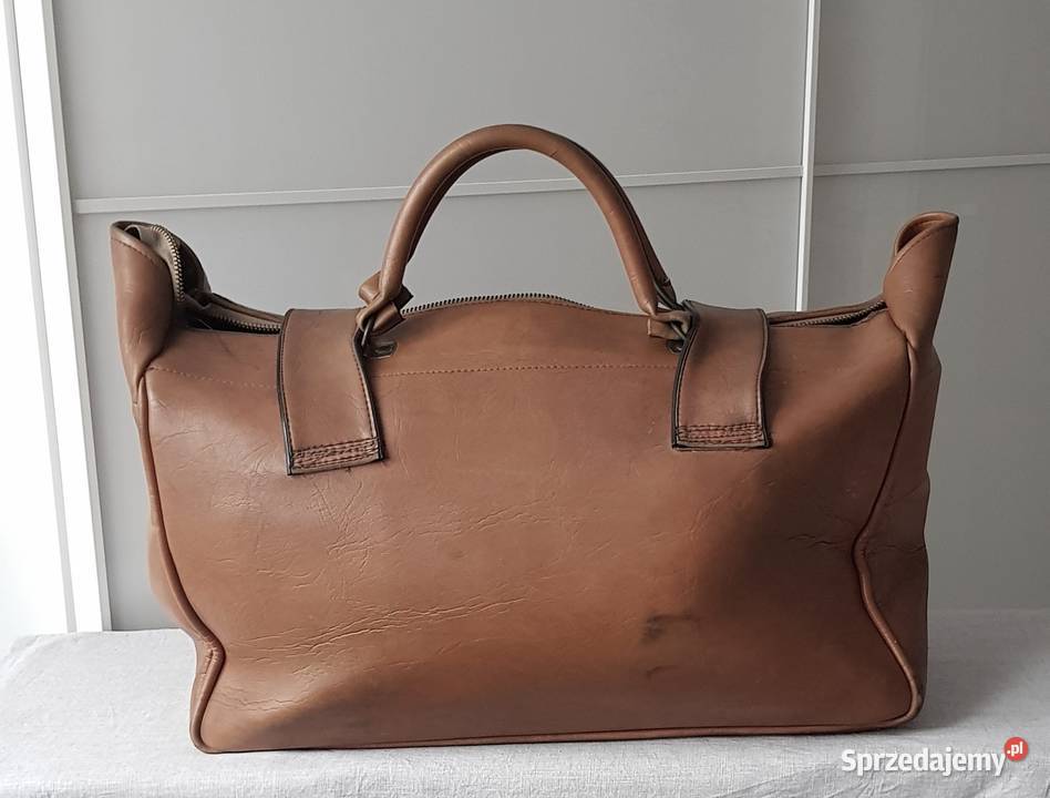 Vintage stara torba skórzana do renowacji Antyki, Sztuka, Kolekcje Ruda Śląska sprzedam
