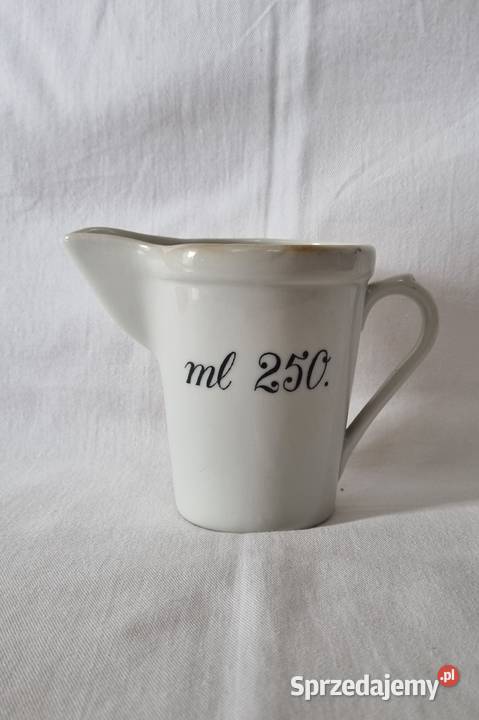 Przedwojenny dzbanek apteczny miarka 250 ml Warszawa