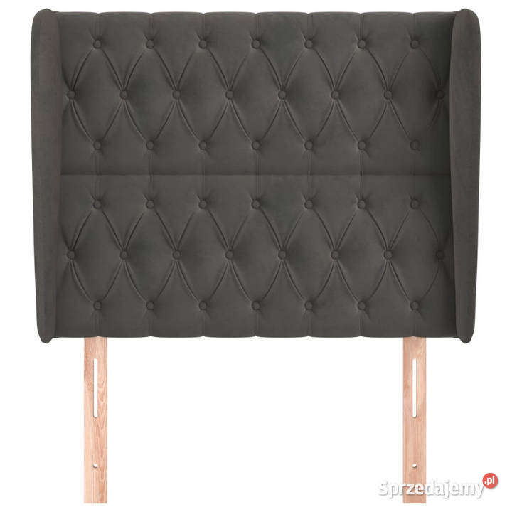 Zagłówek uszak ciemnoszary 103x23x118128 aksamit Warszawa