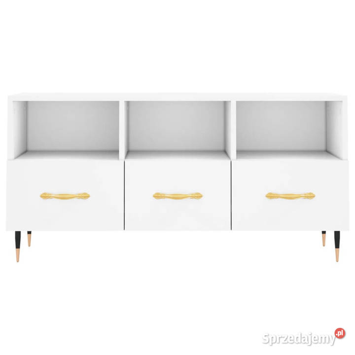 Szafka pod TV biała 102x36x50 materiał