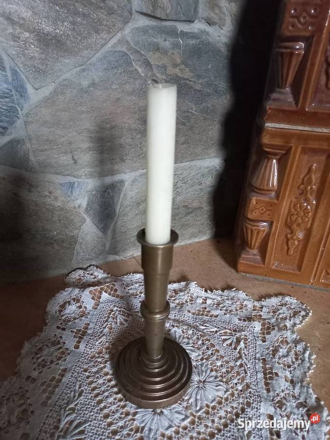 Świecznik miedziany 19 wiek kujawsko-pomorskie Toruń