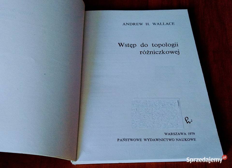 Wstęp do topologii różniczkowej Andrew H Wallace pomorskie Gdańsk sprzedam
