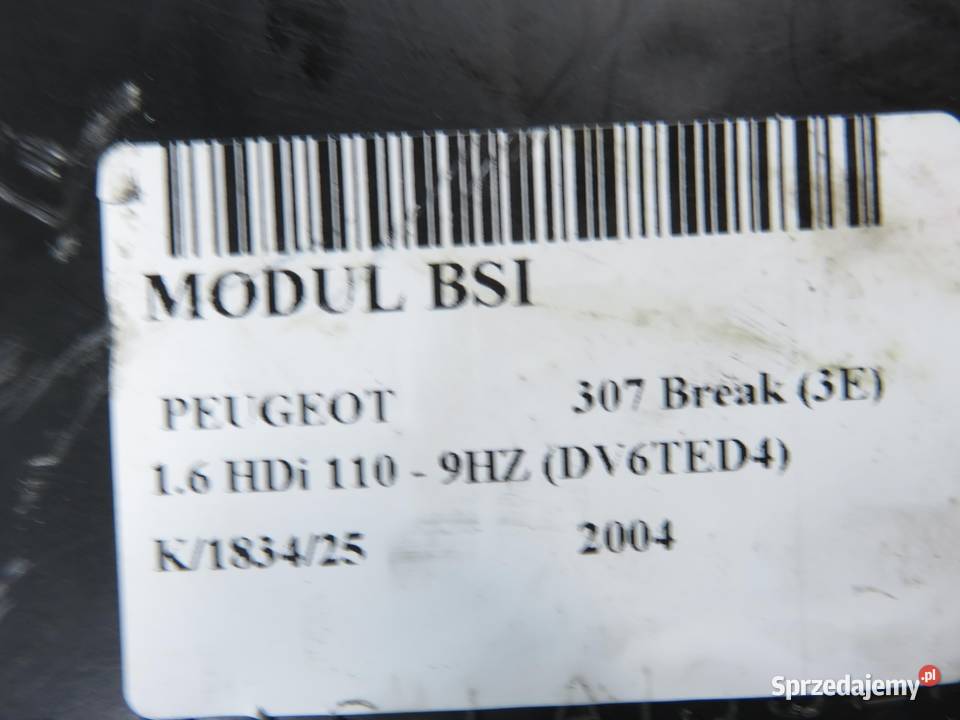 BSI PEUGEOT 307 HDi 9651197680A 9651196980A