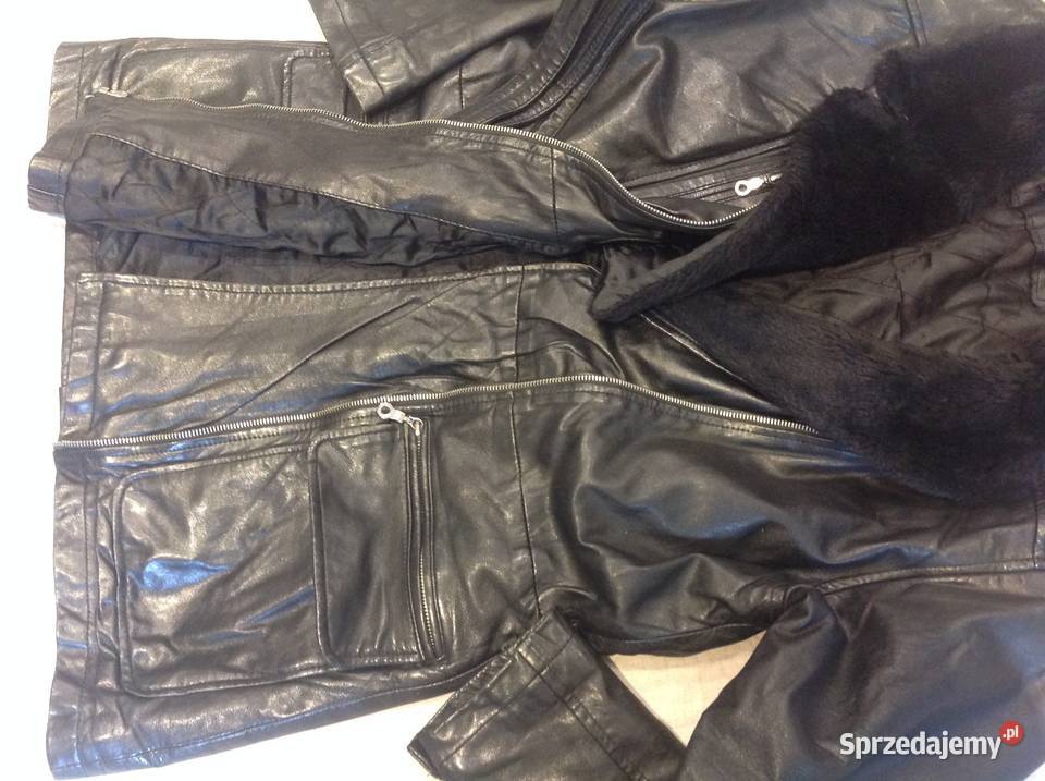 Kurtka Czarna Skórzana Damska Ocieplana r M Nowa Sól