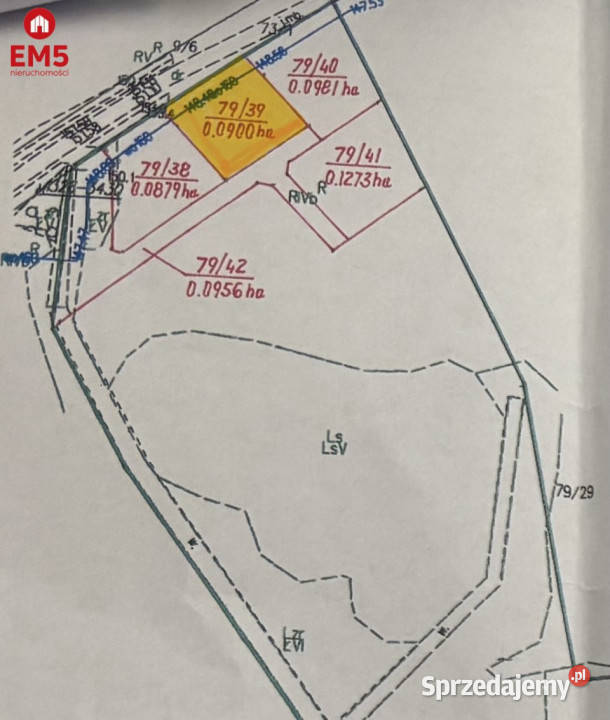 sprzedaży gruntu 900m2 Rożyńsk Wielki 900m2