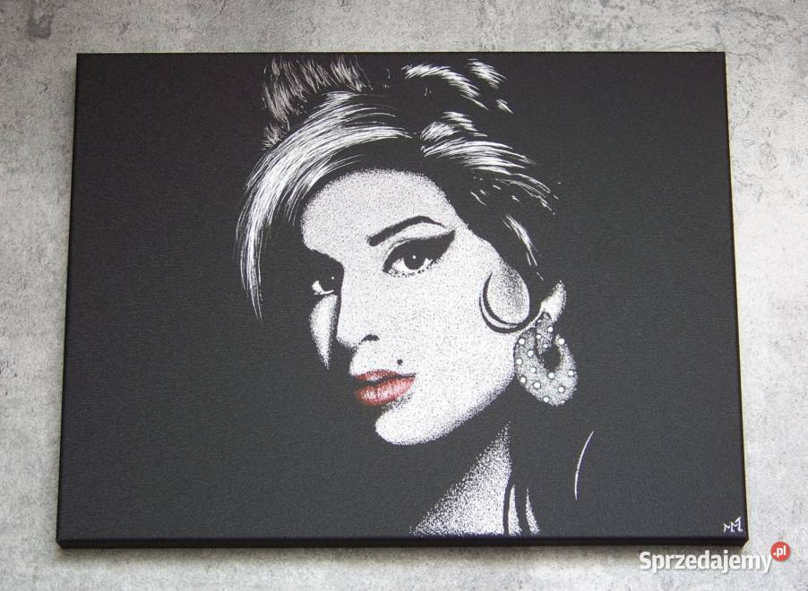 Amy Winehouse Obraz ręcznie grawerowany Staloryt