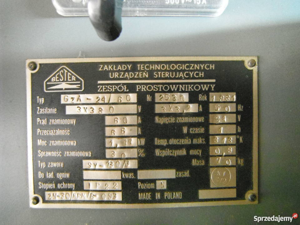 Bester GZA2460 zespół prostownikowy 60A 144kW