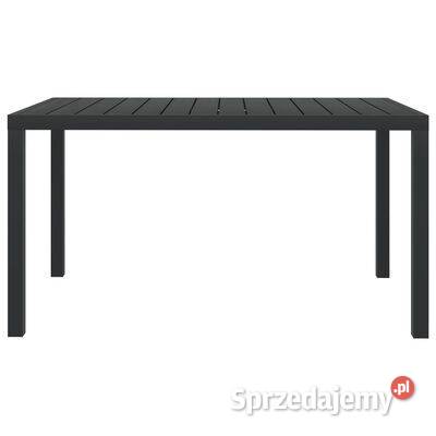 vidaXL Stół ogrodowy czarny 150x90x74 aluminium