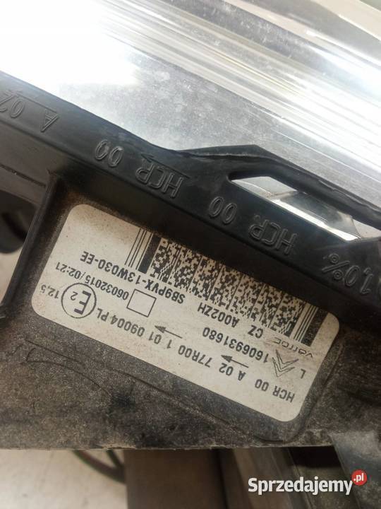 LAMPA PRZÓD LEWA EUROPA H7 1606931680 Citroen