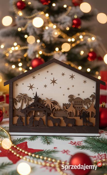 Drewniana Szopka Bożonarodzeniowa 3D Ozdoba sprzedam