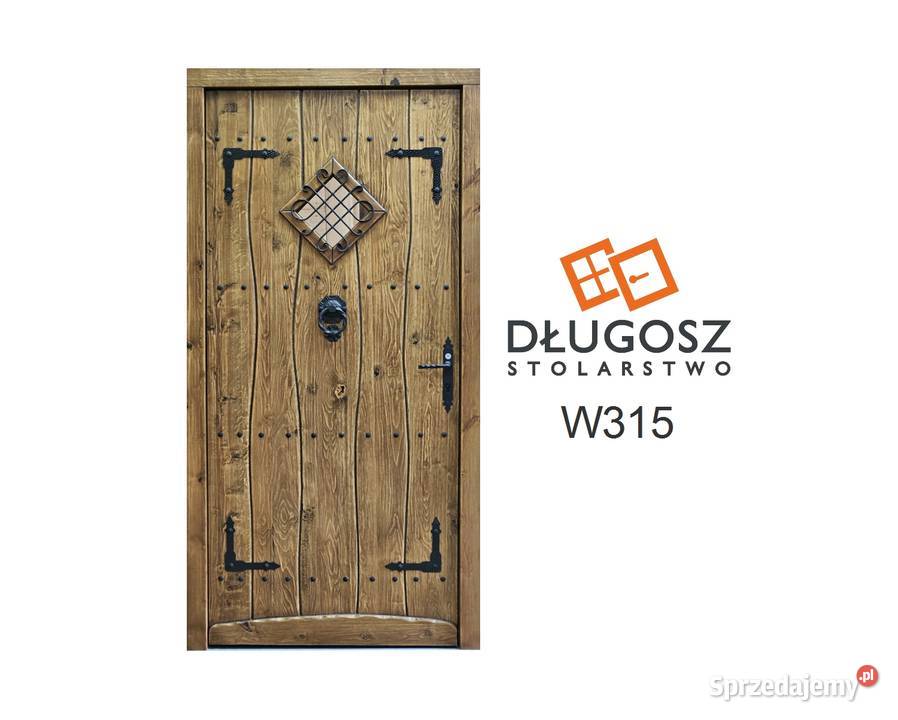 Drzwi DŁUGOSZ drewniane zewnętrzne wejściowe Katowice