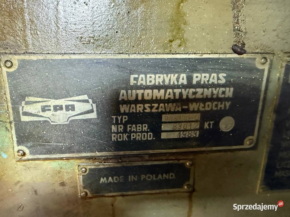 Prasa mimiośrodowa stała PMS 100 U Wejherowo