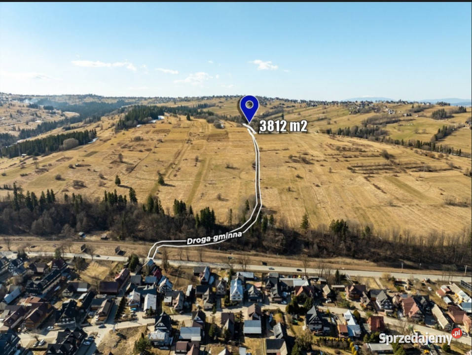 Działka rolna widokowa Biały Dunajec 336m