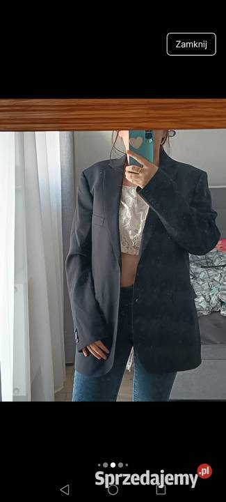 Marynarka czarna oversize o męskim kroju podkarpackie