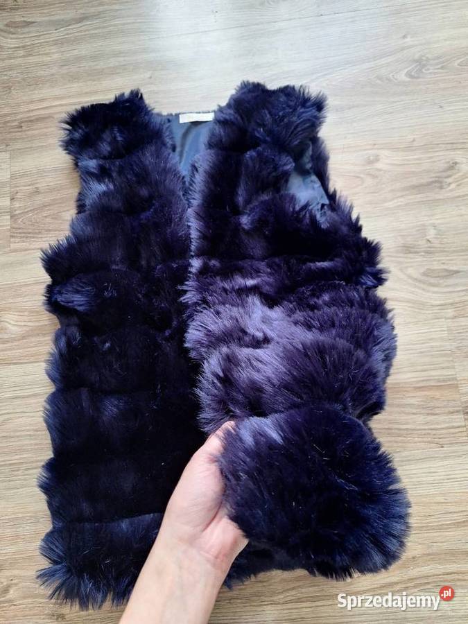 Przepiękna futrzana granatowa kamizelka 40 Kraków